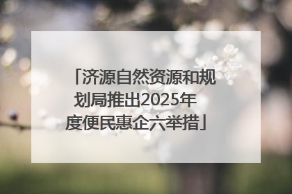 济源自然资源和规划局推出2025年度便民惠企六举措